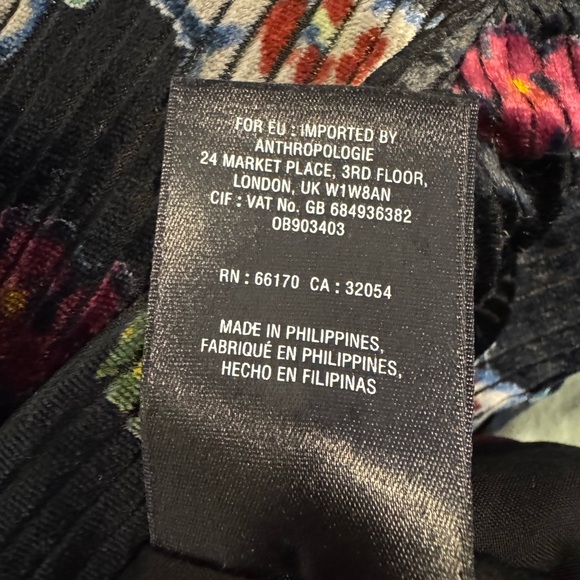 Anthropologie Ett:Twa Blazer Jacket And Pants Set Women Size 10 Floral Corduroy - Picture 6 of 7